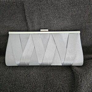 RSVP Satin Silver Clutch Bag